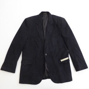 Circle S Mens Western Blazer Black Faux Suede Cowboy Sport Coat 42R